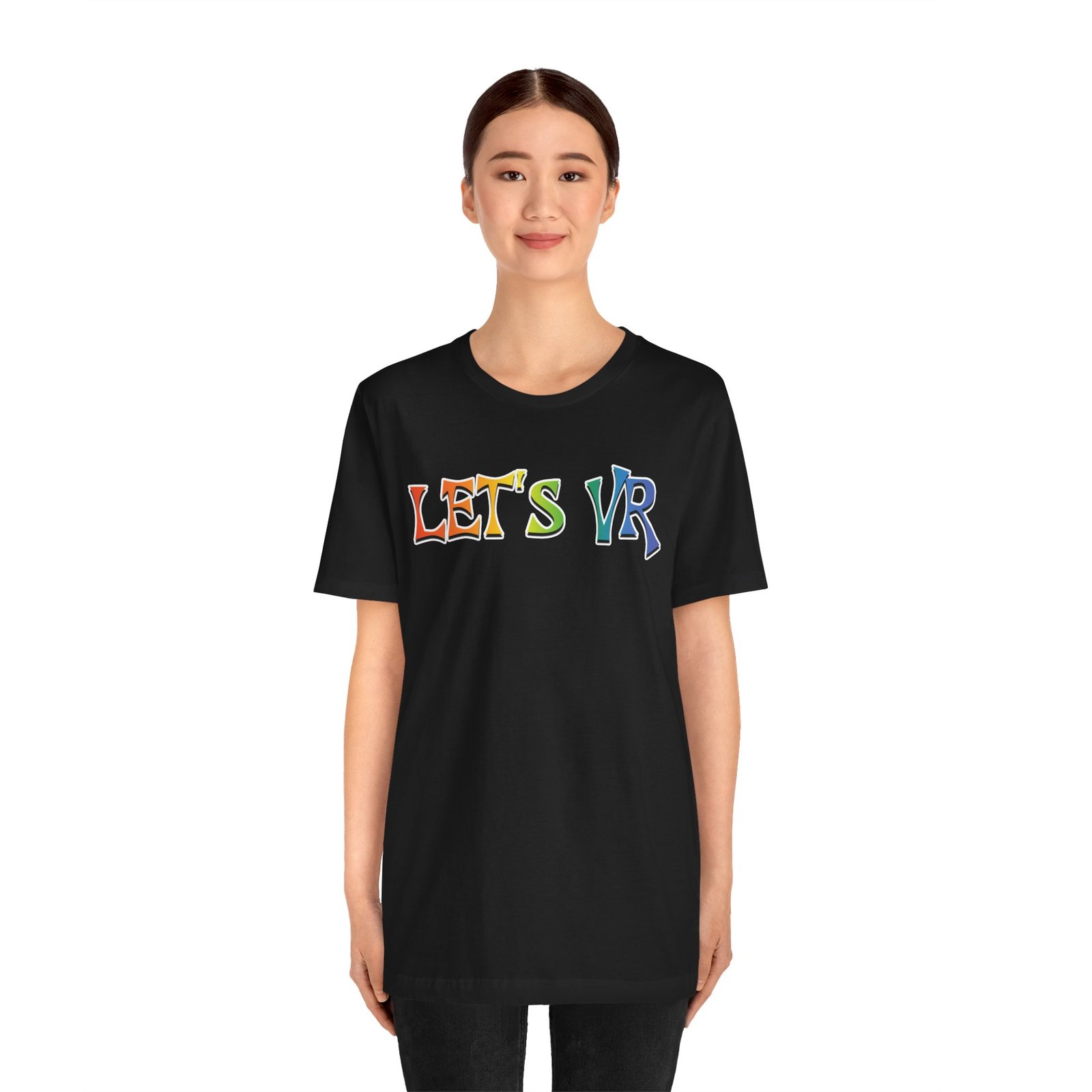 Unisex Rainbow Let's VR Vibe Tee, Virtual Reality Shirt, Gamer Apparel, Tech Lover Gift, Fun Graphic Tee, Perfect for Game Nights - Image 9