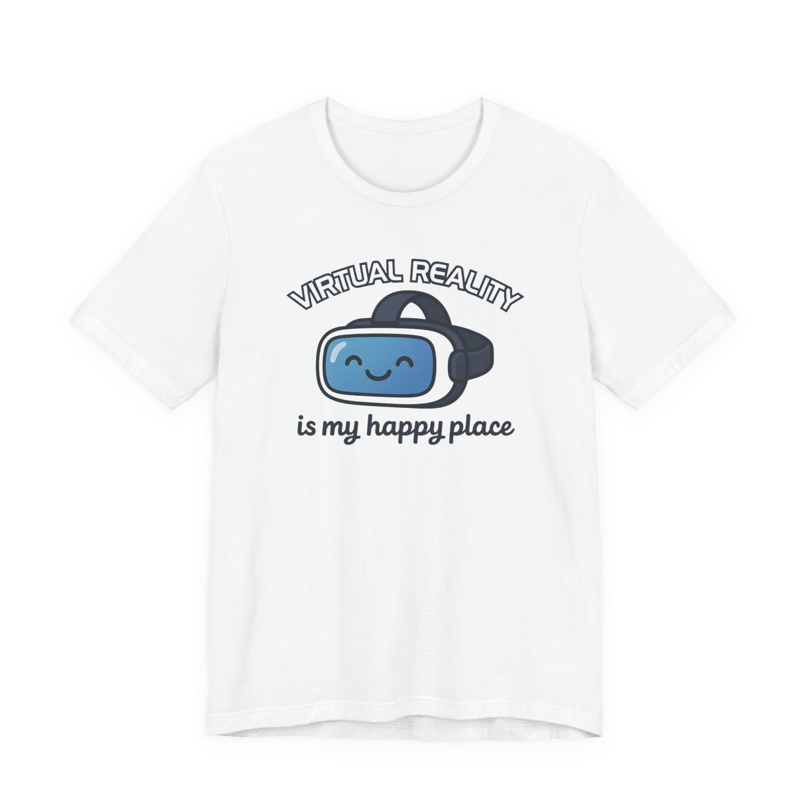 Virtual Reality Is My Happy Place Unisex Tee - Perfect for VR Gamers, Tech Lovers, and Casual Wear, Great Gift for Birthdays and Holidays - Image 5