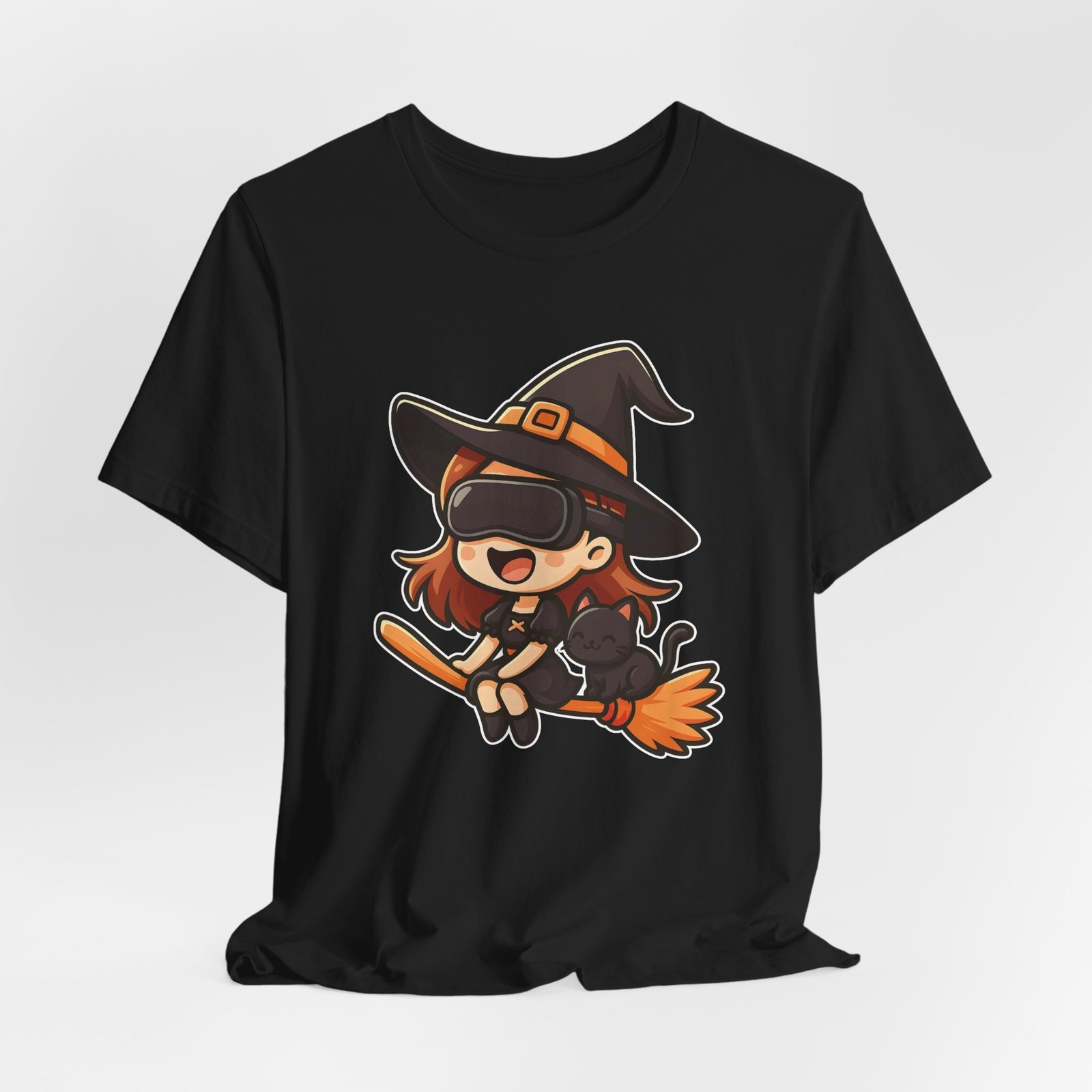 Cute Witch VR Unisex Tee, Halloween Shirt, Gamer Gift, Witch Lover Top, Spooky Costume T-shirt, Fun Graphic Tee - Image 8