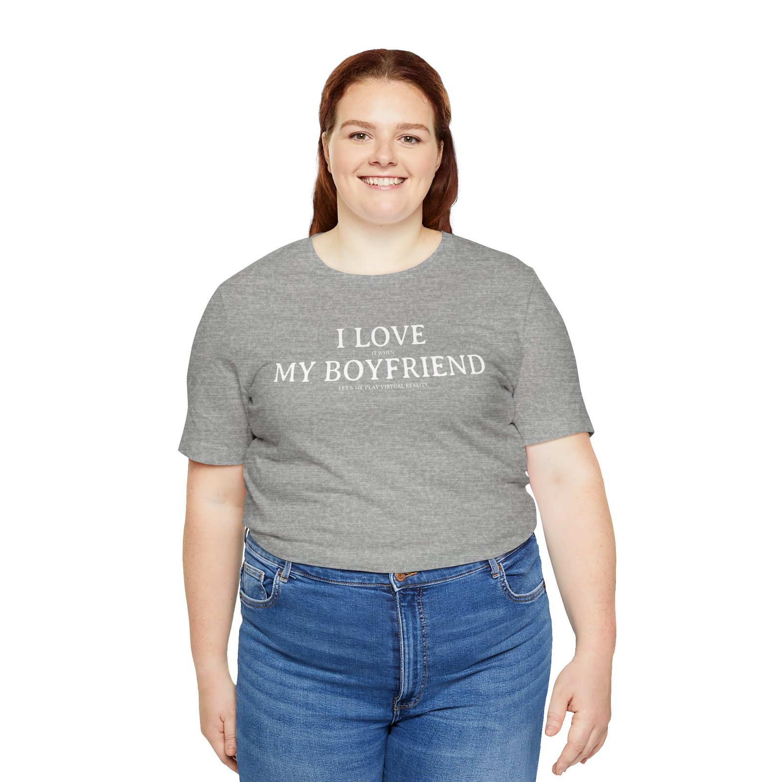 I Love It When My Boyfriend Lets Me Play Virtual Reality Short Sleeve Tee, Cute VR Shirt, Everyday Gamer Wear, Relationship Tee, Tech Lover Apparell - Image 12