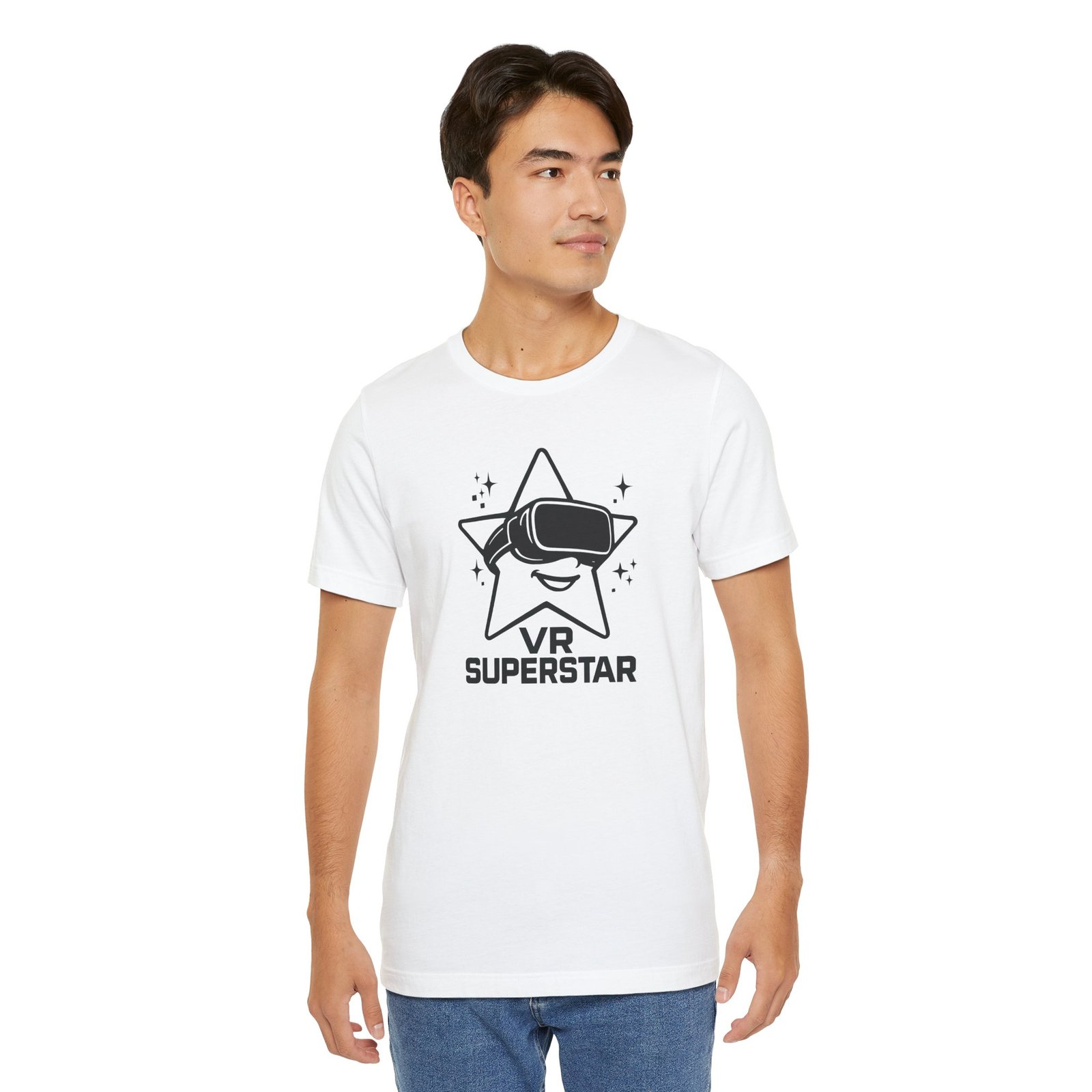 VR Superstar Unisex T-Shirt, Gaming Apparel, Virtual Reality Gift, Casual Wear, Gamer Tee, Fun Graphic Tee - Image 5