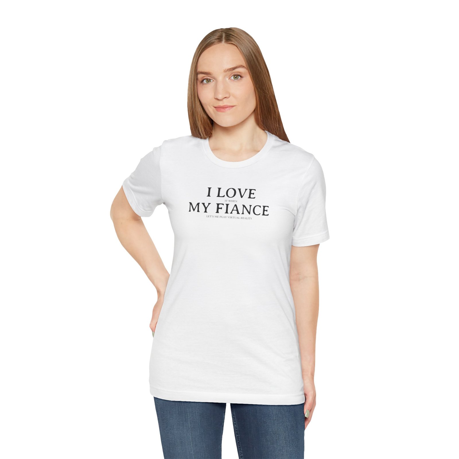 I Love My Fiance Unisex Short Sleeve Tee, Cute Couples Gift, Anniversary Shirt, Everyday Wear, Relationship Tee - Image 2