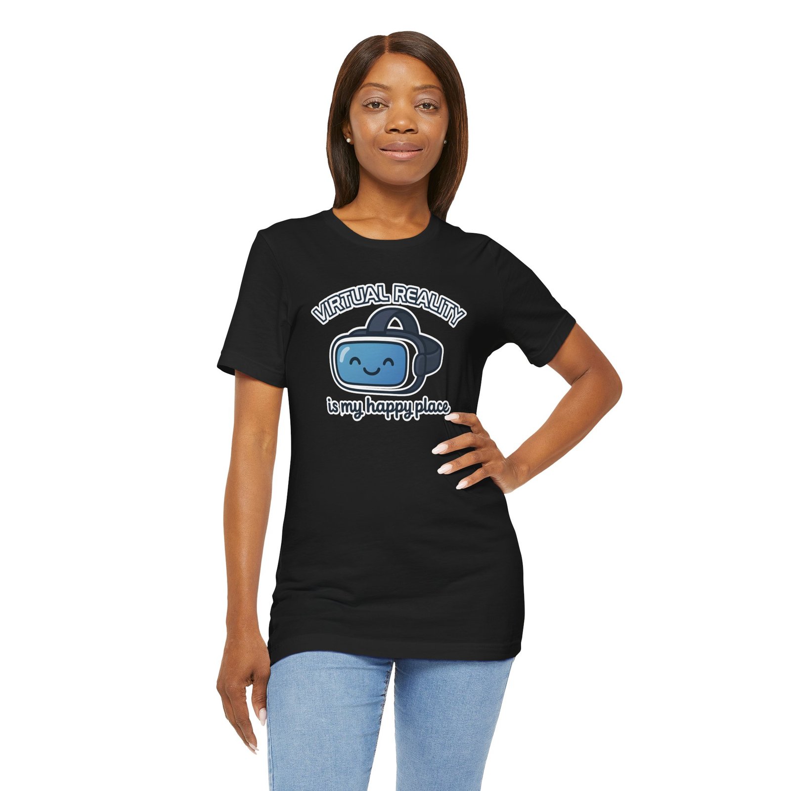 Virtual Reality Is My Happy Place Unisex Tee - Perfect for VR Gamers, Tech Lovers, and Casual Wear, Great Gift for Birthdays and Holidays - Image 23