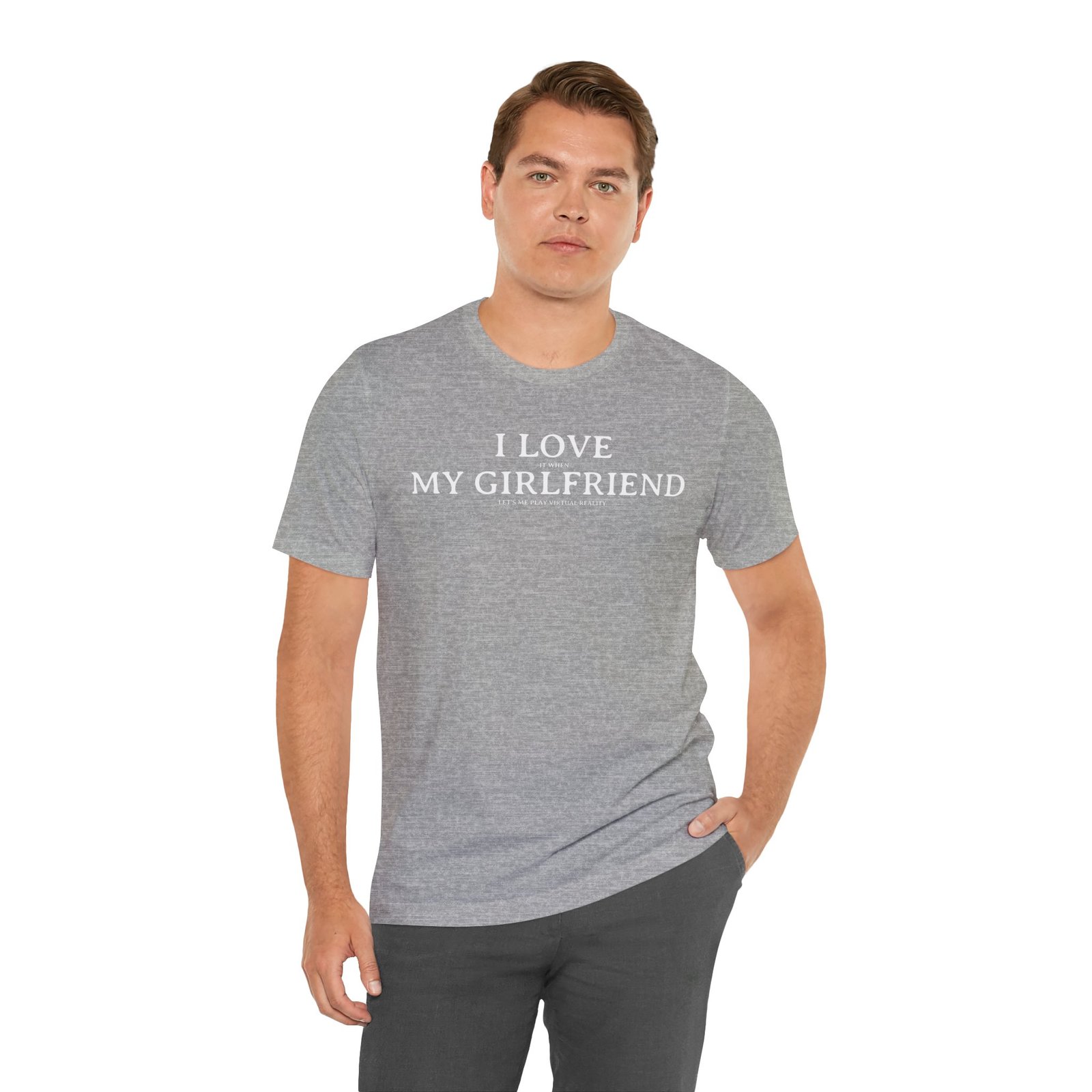 I Love It When My Girlfriend Lets Me Play Virtual Reality Short Sleeve Tee, Cute Couples Gift, VR Shirt, Gamer Wear, Funny Relationship Tee - Image 12