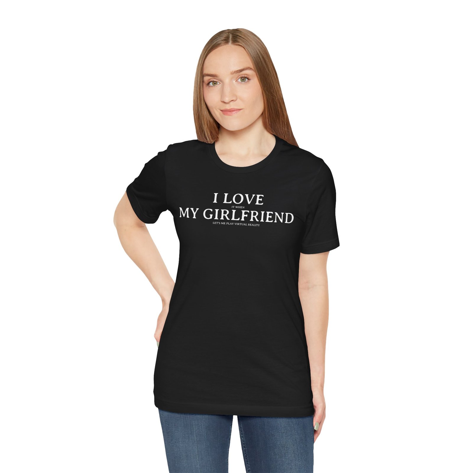 I Love It When My Girlfriend Lets Me Play Virtual Reality Short Sleeve Tee, Cute Couples Gift, VR Shirt, Gamer Wear, Funny Relationship Tee - Image 7