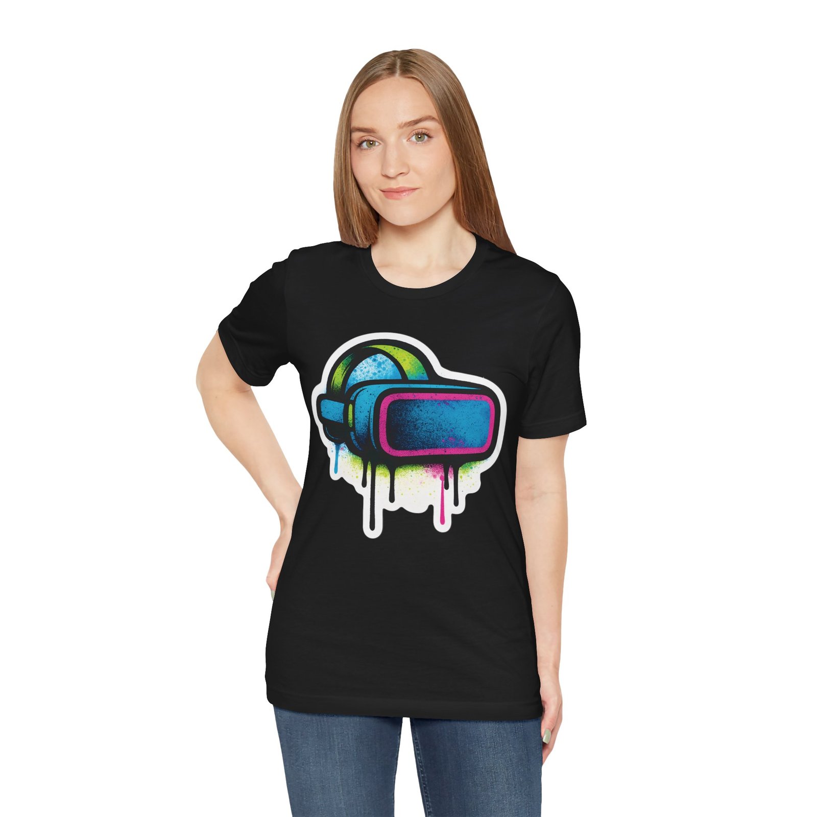 Graffiti VR Headset Graphic Tee, Stylish Gift for Gamers, Unisex Virtual Reality Shirt, Street Art, Urban, Edgy, Tech Enthusiast Apparel - Image 10