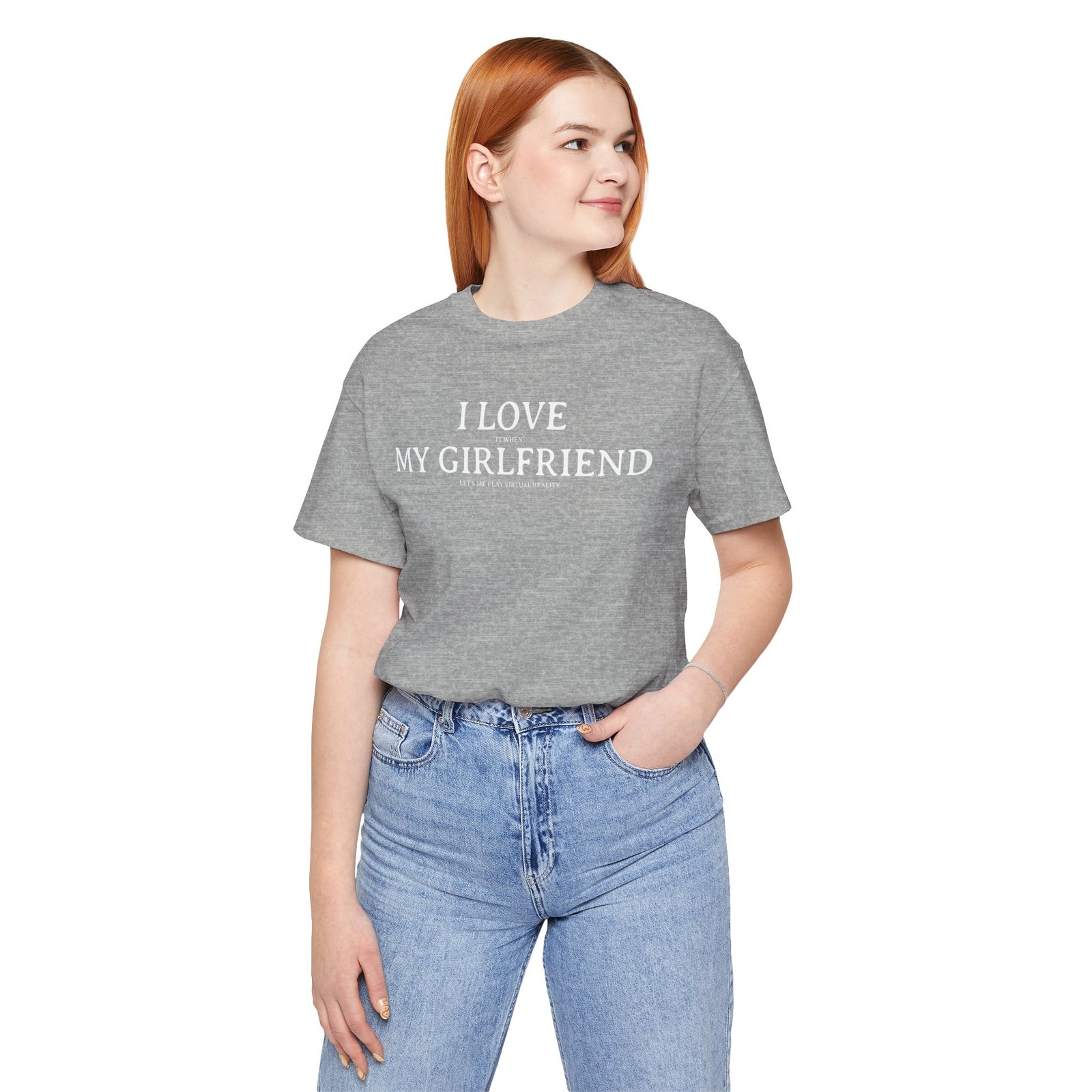 I Love It When My Girlfriend Lets Me Play Virtual Reality Short Sleeve Tee, Cute Couples Gift, VR Shirt, Gamer Wear, Funny Relationship Tee - Image 13