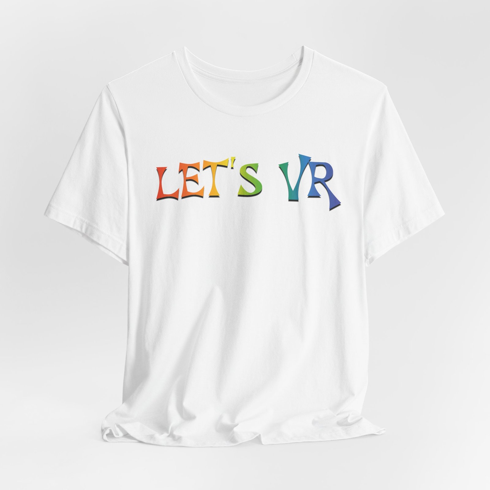 Unisex Rainbow Let's VR Vibe Tee, Virtual Reality Shirt, Gamer Apparel, Tech Lover Gift, Fun Graphic Tee, Perfect for Game Nights