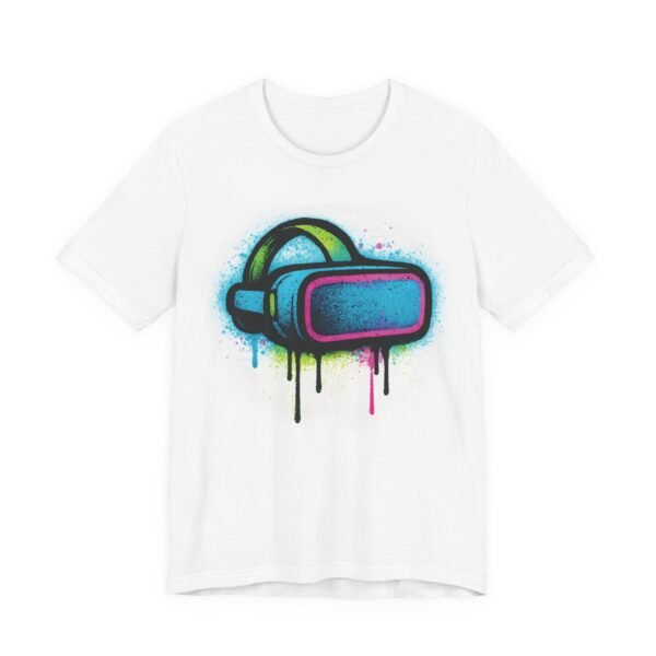Graffiti VR Headset Graphic Tee, Stylish Gift for Gamers, Unisex Virtual Reality Shirt, Street Art, Urban, Edgy, Tech Enthusiast Apparel