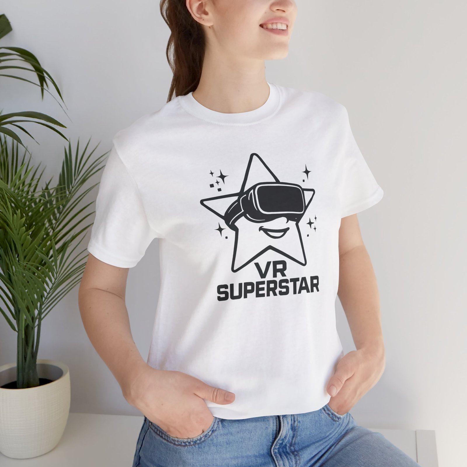 VR Superstar Unisex T-Shirt, Gaming Apparel, Virtual Reality Gift, Casual Wear, Gamer Tee, Fun Graphic Tee - Image 6