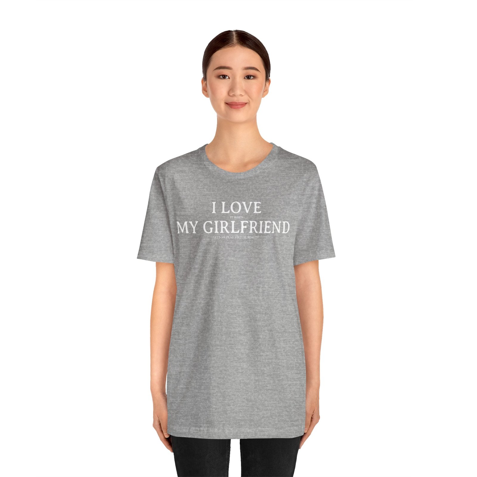 I Love It When My Girlfriend Lets Me Play Virtual Reality Short Sleeve Tee, Cute Couples Gift, VR Shirt, Gamer Wear, Funny Relationship Tee - Image 11