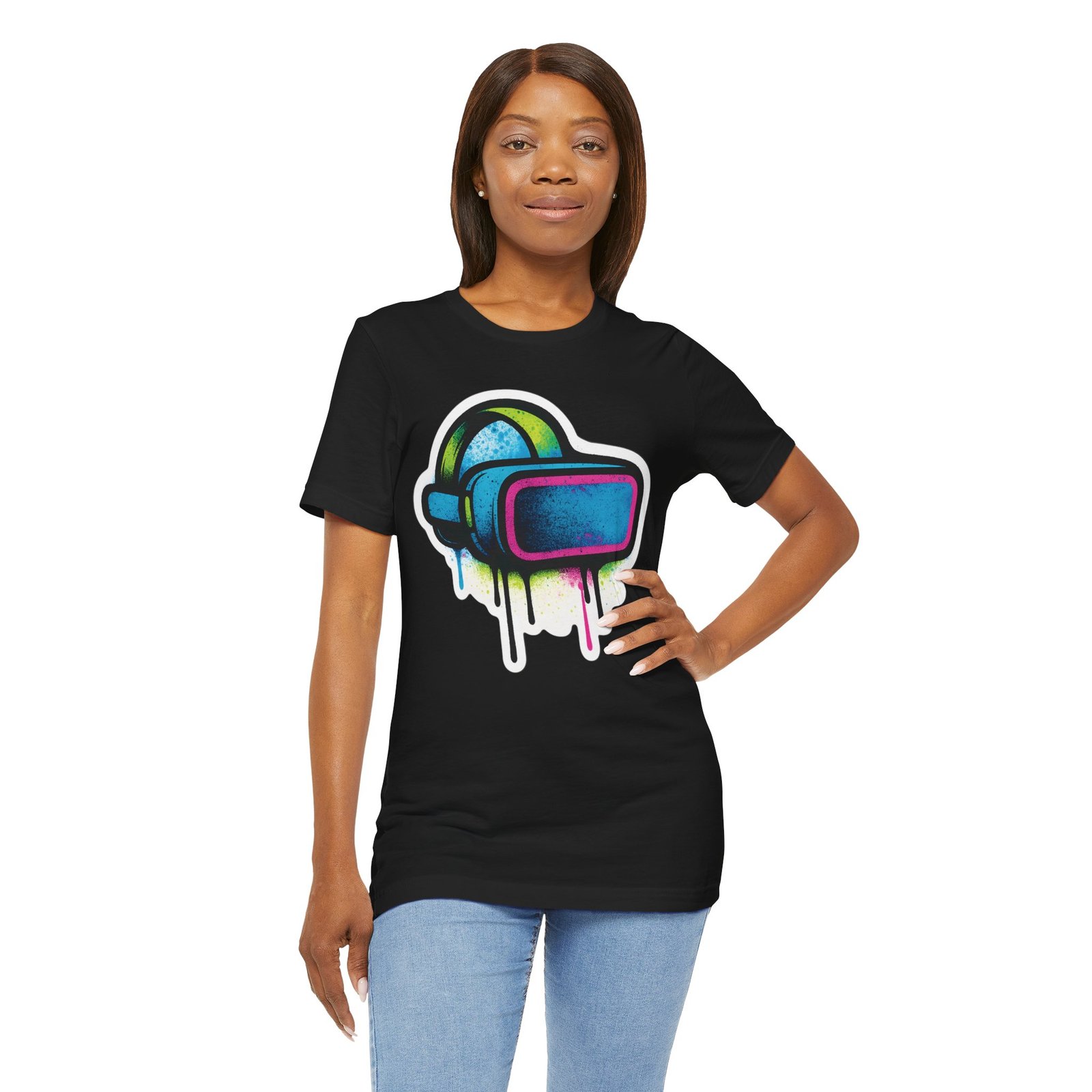 Graffiti VR Headset Graphic Tee, Stylish Gift for Gamers, Unisex Virtual Reality Shirt, Street Art, Urban, Edgy, Tech Enthusiast Apparel - Image 13