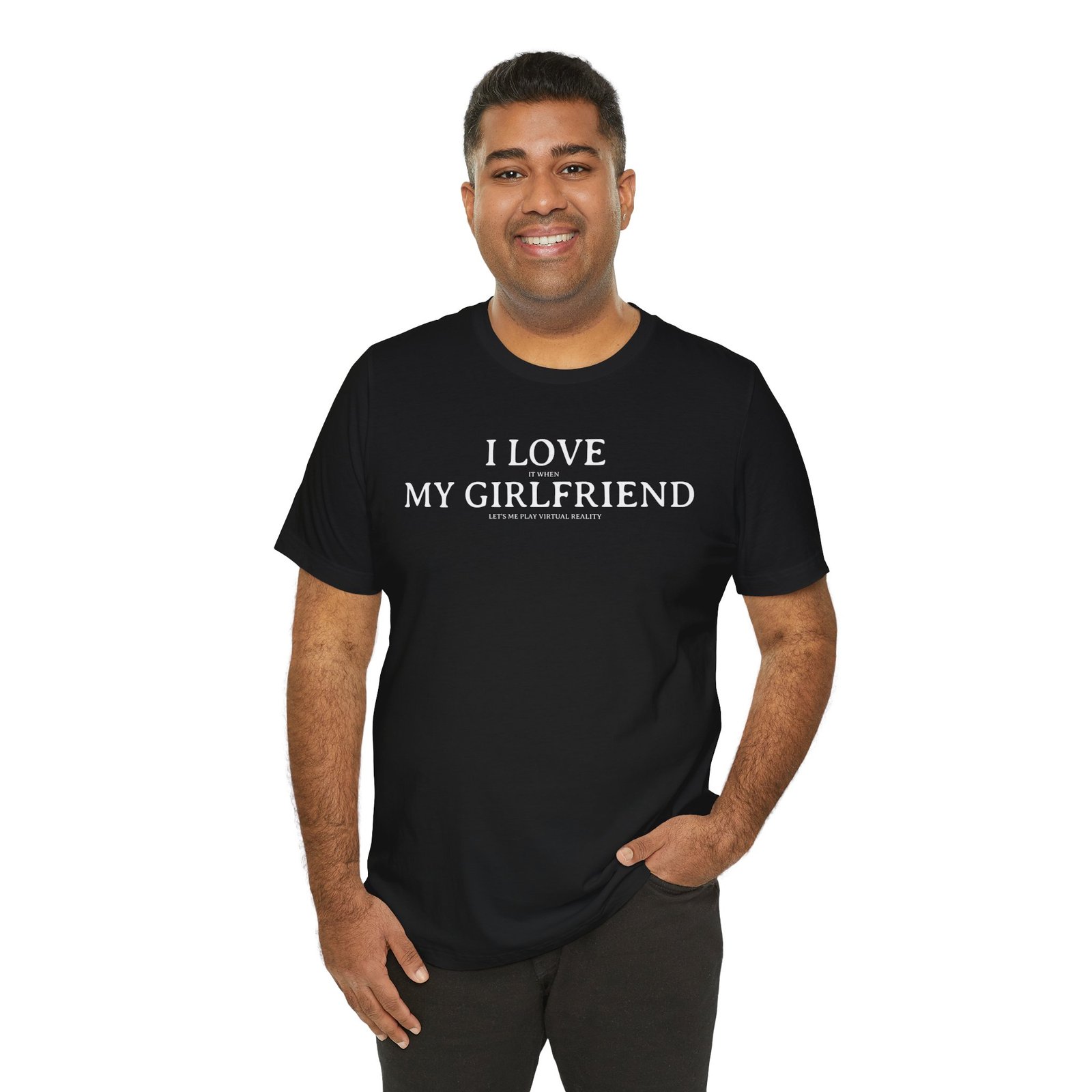 I Love It When My Girlfriend Lets Me Play Virtual Reality Short Sleeve Tee, Cute Couples Gift, VR Shirt, Gamer Wear, Funny Relationship Tee - Image 8