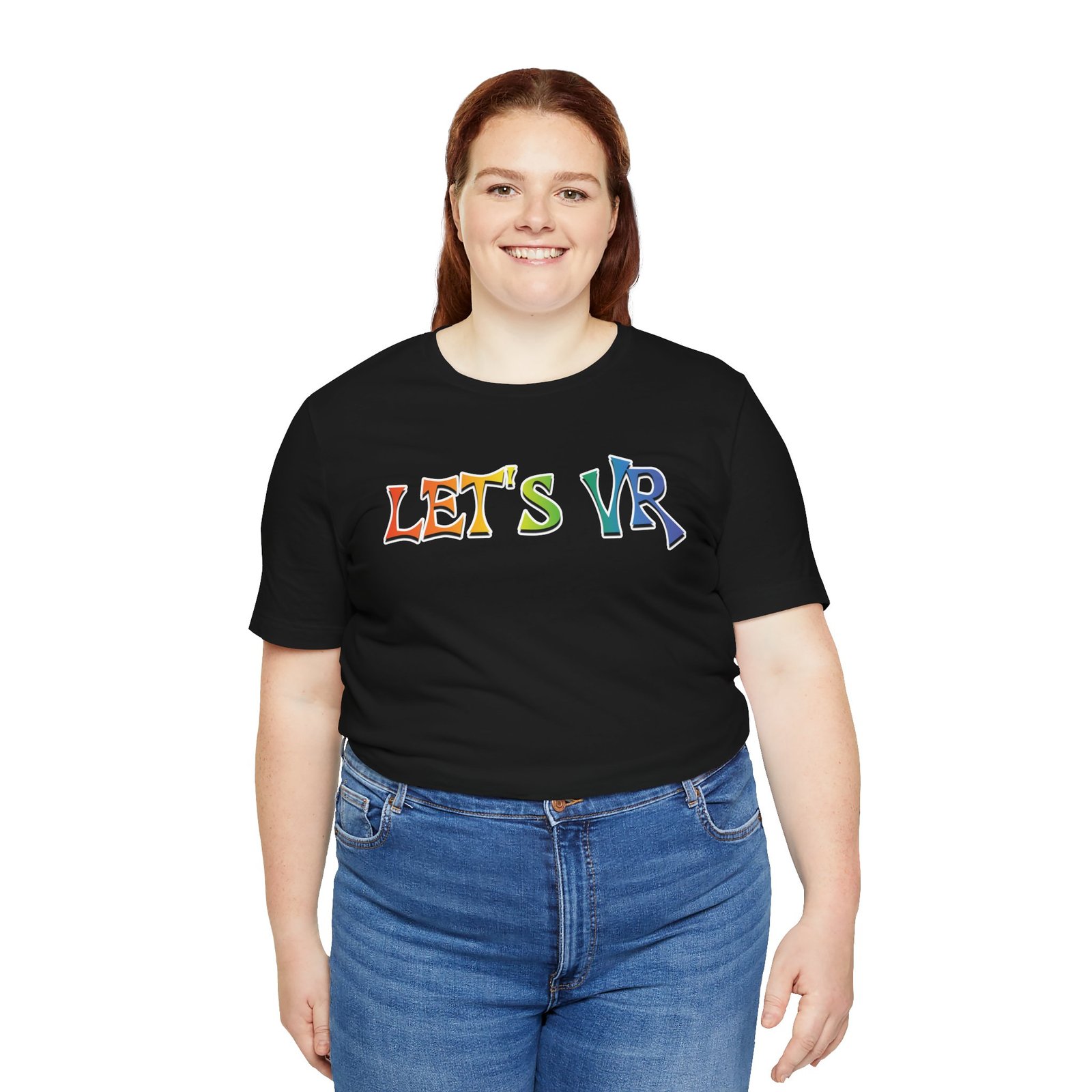 Unisex Rainbow Let's VR Vibe Tee, Virtual Reality Shirt, Gamer Apparel, Tech Lover Gift, Fun Graphic Tee, Perfect for Game Nights - Image 11