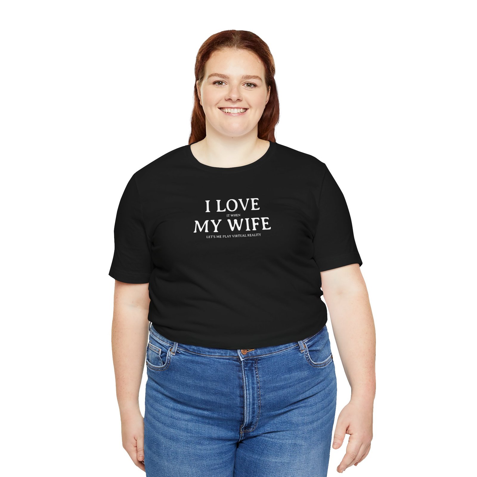 I Love My Wife (Especially When She Lets Me Play VR) Short Sleeve Tee, Cute Couples Gift, Virtual Reality Shirt, Funny VR T-Shirt, Everyday Wear, Relationship Tee - Image 9