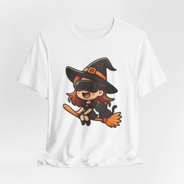 Cute Witch VR Unisex Tee, Halloween Shirt, Gamer Gift, Witch Lover Top, Spooky Costume T-shirt, Fun Graphic Tee