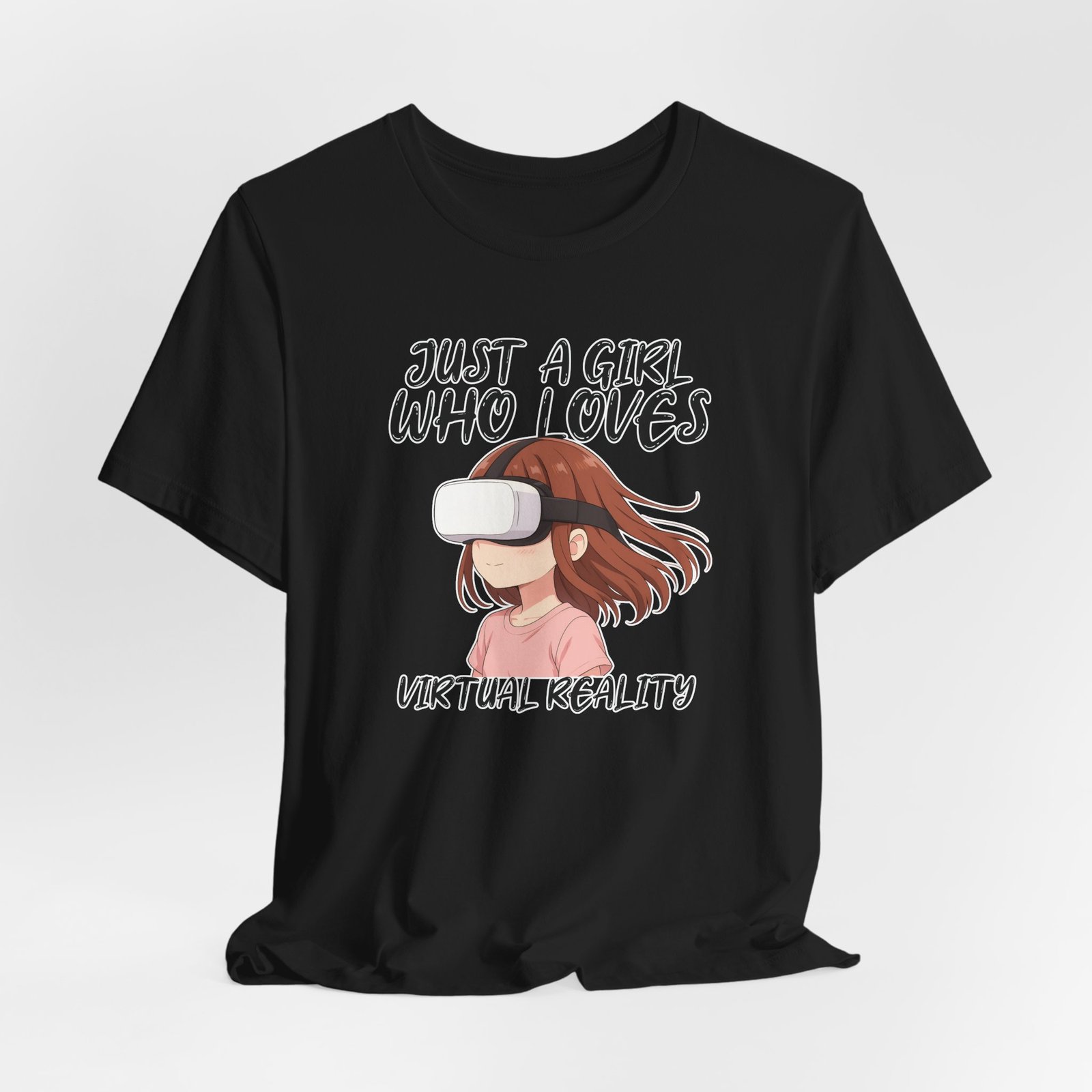 Virtual Reality Enthusiast Tee - Just a Girl Who Loves VR, Gamer Gift, Anime Style T-Shirt, Gift for Her, Casual Wear, Unique Graphic Shirt - Image 8