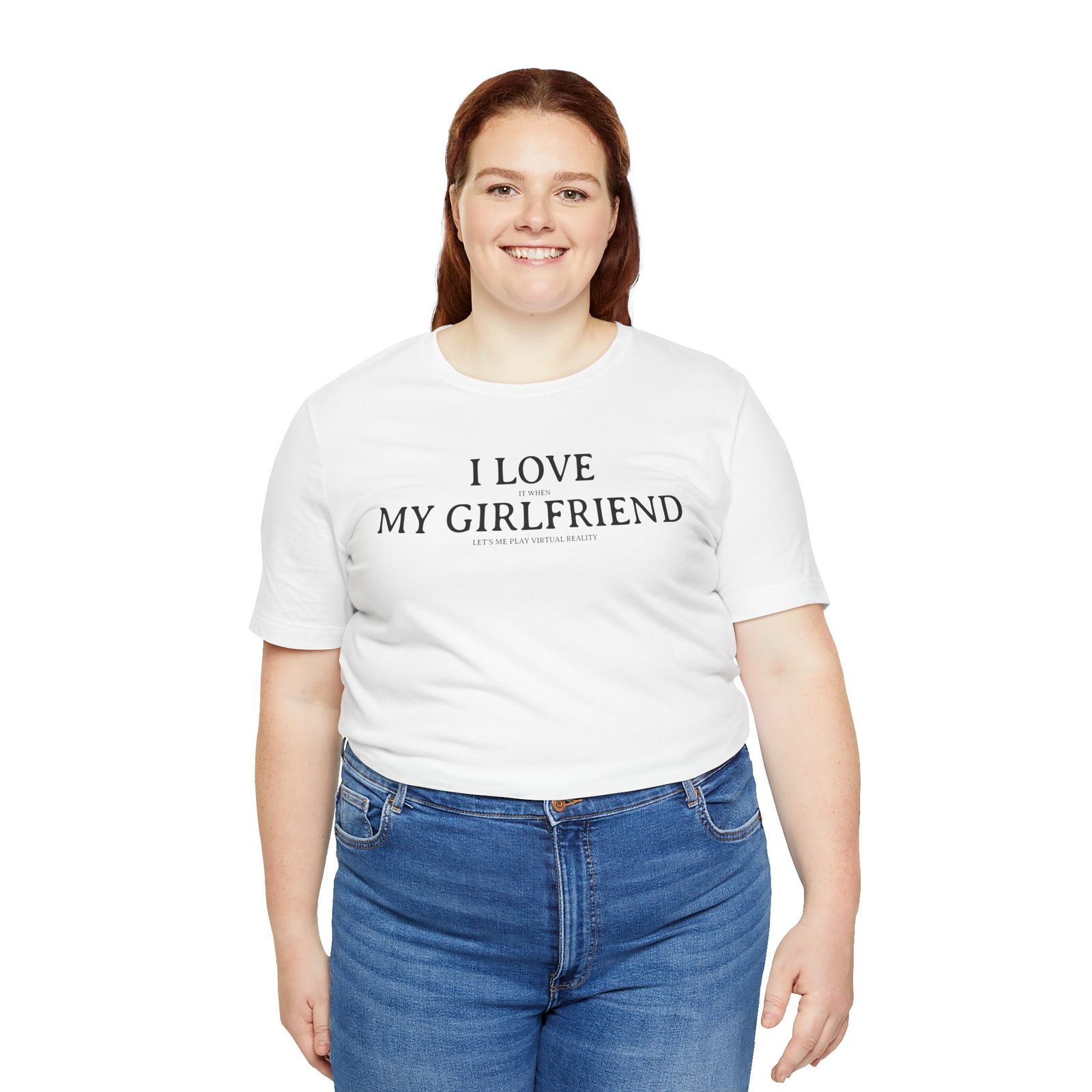I Love It When My Girlfriend Lets Me Play Virtual Reality Short Sleeve Tee, Cute Couples Gift, VR Shirt, Gamer Wear, Funny Relationship Tee - Image 3
