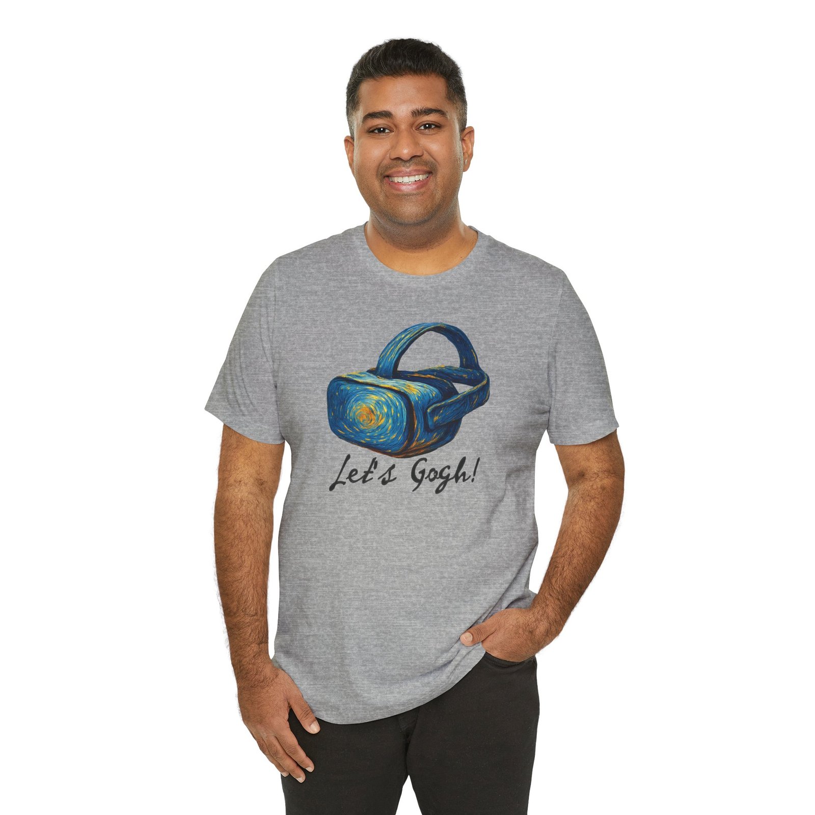 Let's Gogh! VR Unisex Tee – Funny VR Shirt, Art Lover Gift, VR Gamer Gift, Van Gogh Inspired Apparel, VR Fan Merchandise - Image 9