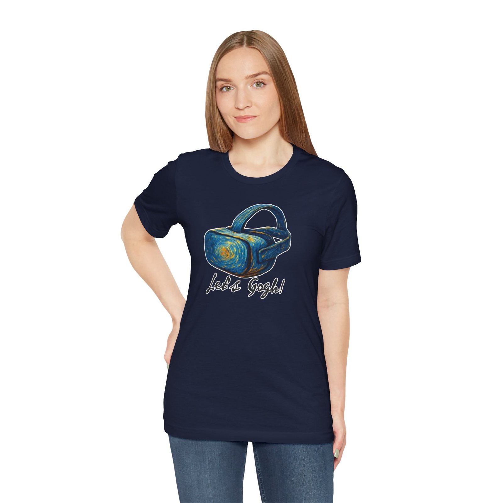 Let's Gogh! VR Unisex Tee – Funny VR Shirt, Art Lover Gift, VR Gamer Gift, Van Gogh Inspired Apparel, VR Fan Merchandise - Image 11