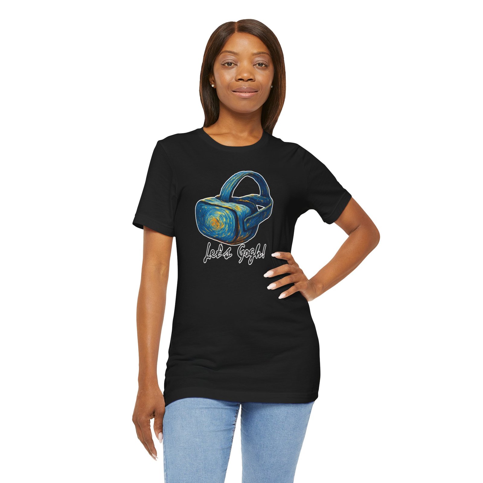 Let's Gogh! VR Unisex Tee – Funny VR Shirt, Art Lover Gift, VR Gamer Gift, Van Gogh Inspired Apparel, VR Fan Merchandise - Image 7