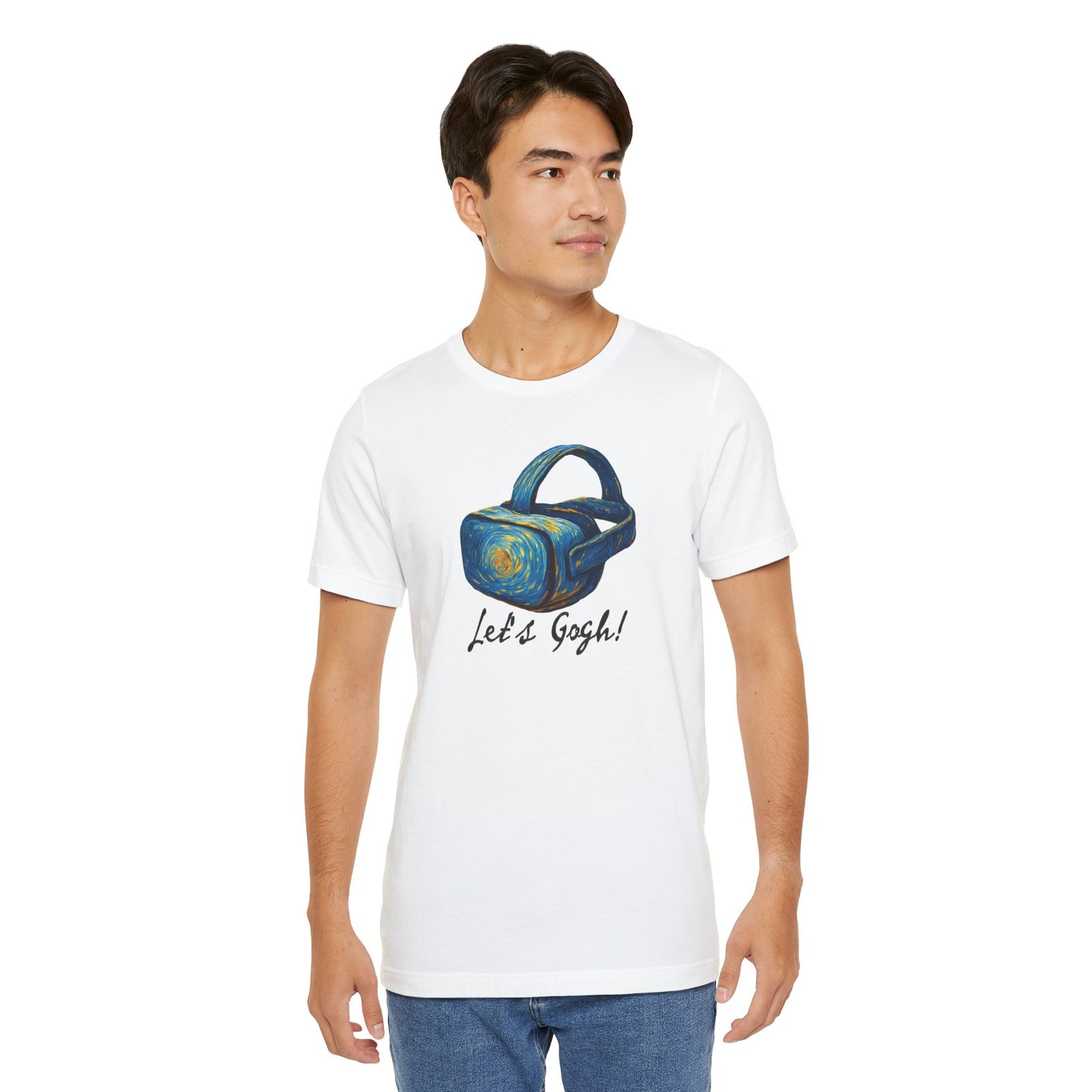 Let's Gogh! VR Unisex Tee – Funny VR Shirt, Art Lover Gift, VR Gamer Gift, Van Gogh Inspired Apparel, VR Fan Merchandise - Image 3