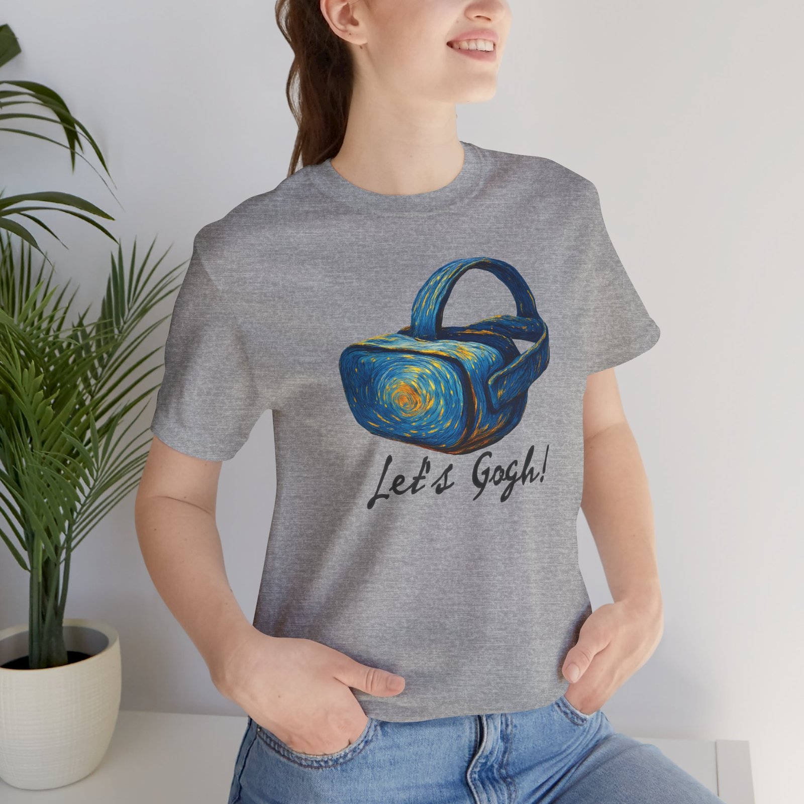 Let's Gogh! VR Unisex Tee – Funny VR Shirt, Art Lover Gift, VR Gamer Gift, Van Gogh Inspired Apparel, VR Fan Merchandise - Image 10