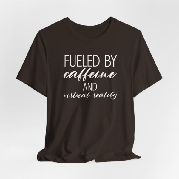 Fueled by Caffeine and Virtual Reality Tee - Fueled by Caffeine and Virtual Reality Unisex Tee – Funny VR Shirt, Coffee Lover Gift, VR Gamer Gift, Virtual Reality Apparel, VR Fan Merchandise Funny...