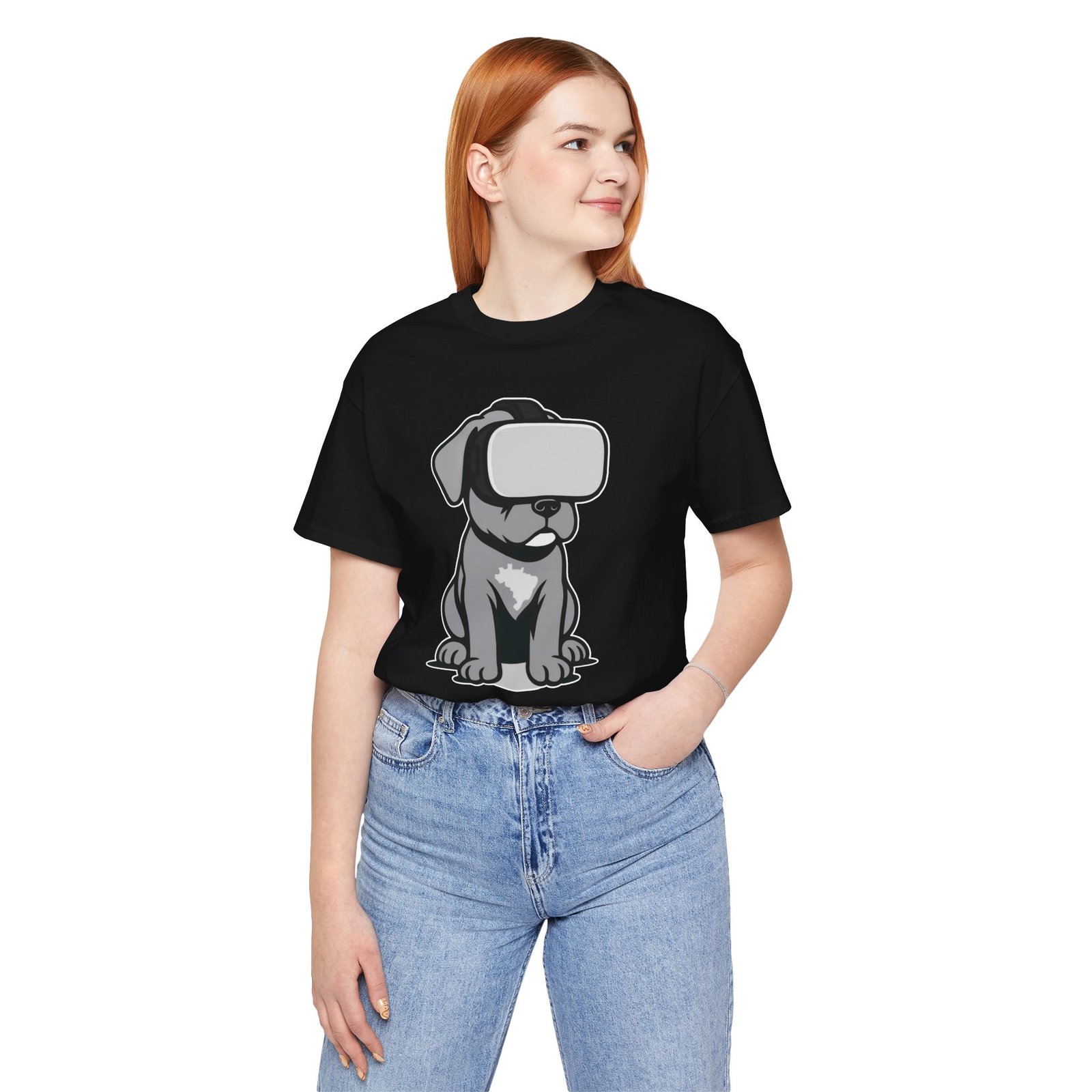 Puppy in VR Unisex Tee - Image 7