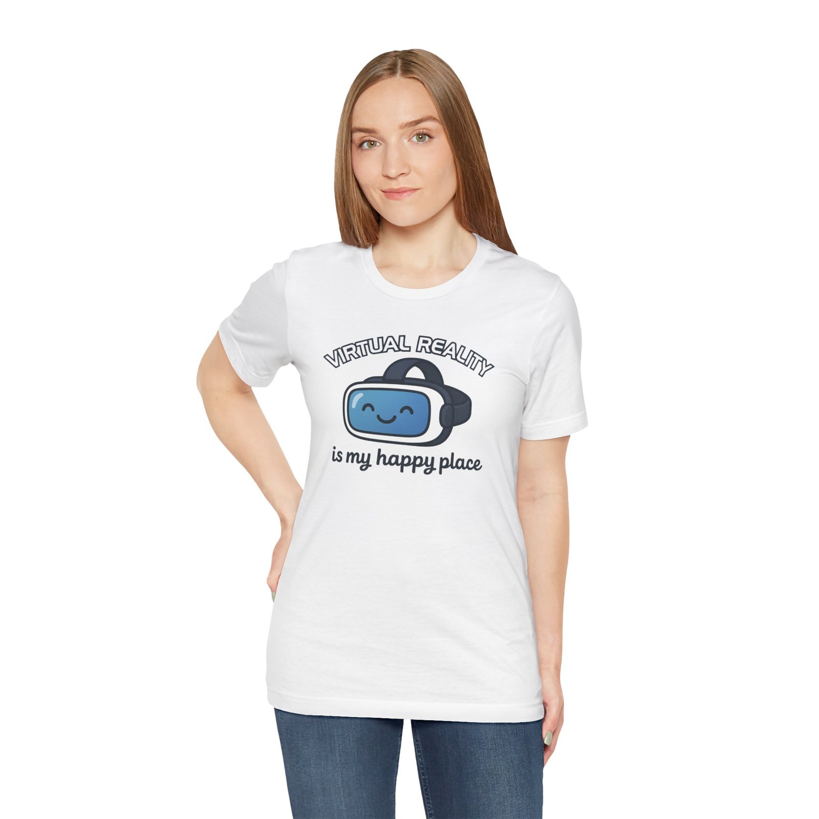 Virtual Reality Is My Happy Place Unisex Tee - Image 3