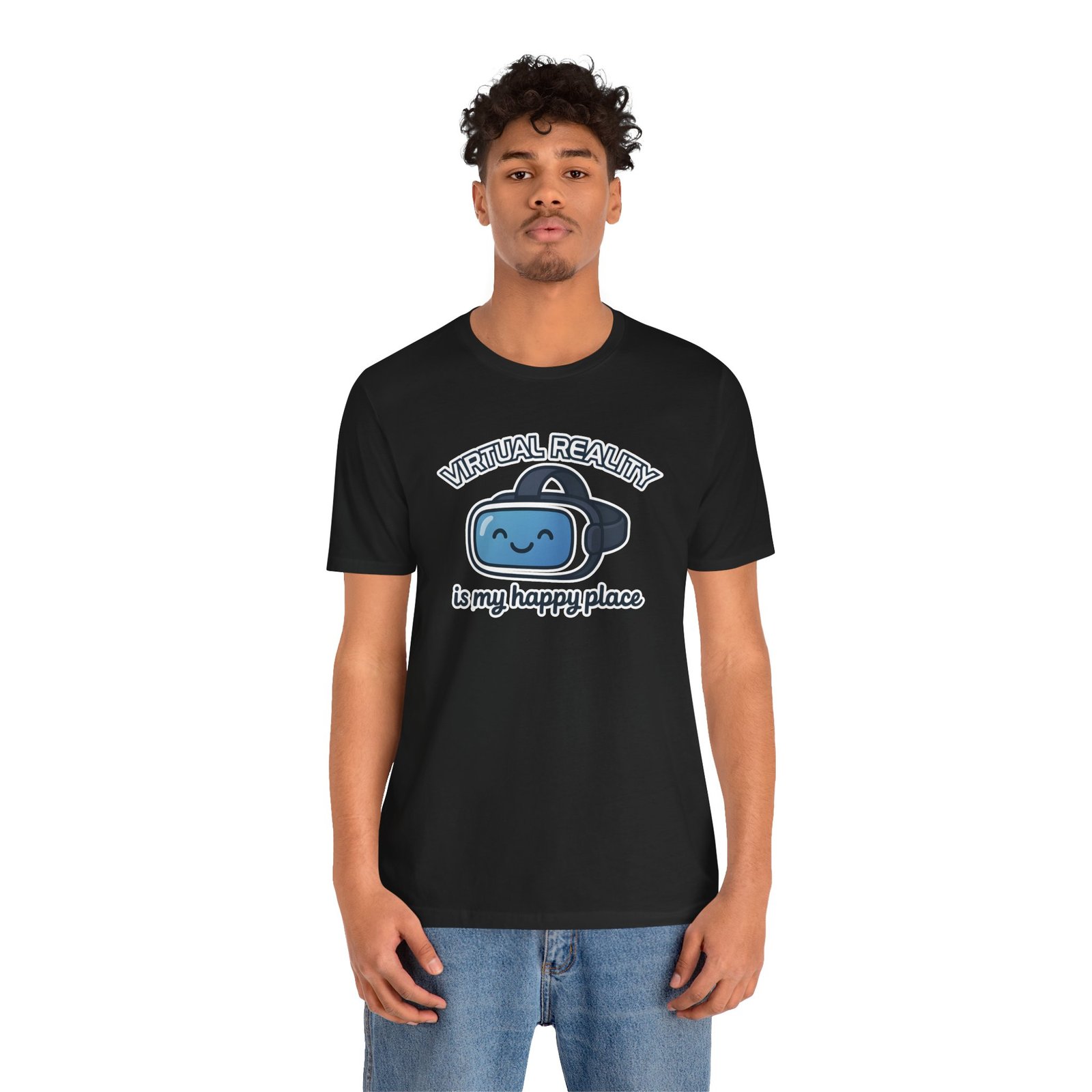 Virtual Reality Is My Happy Place Unisex Tee - Image 8
