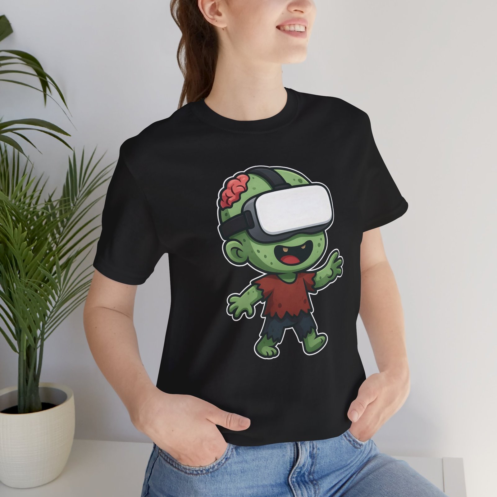 Cute Zombie Playing VR T-Shirt - Image 12