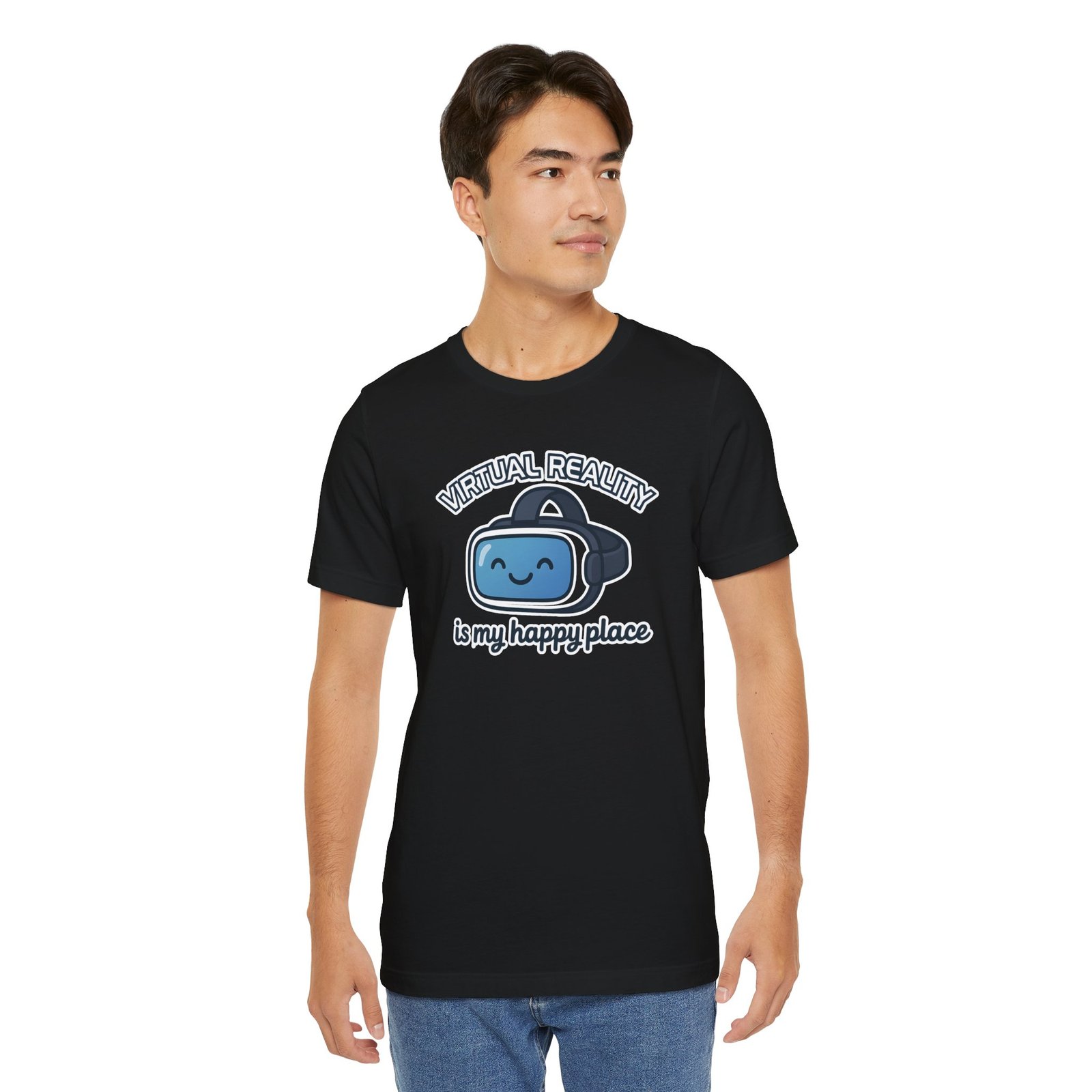 Virtual Reality Is My Happy Place Unisex Tee - Image 11