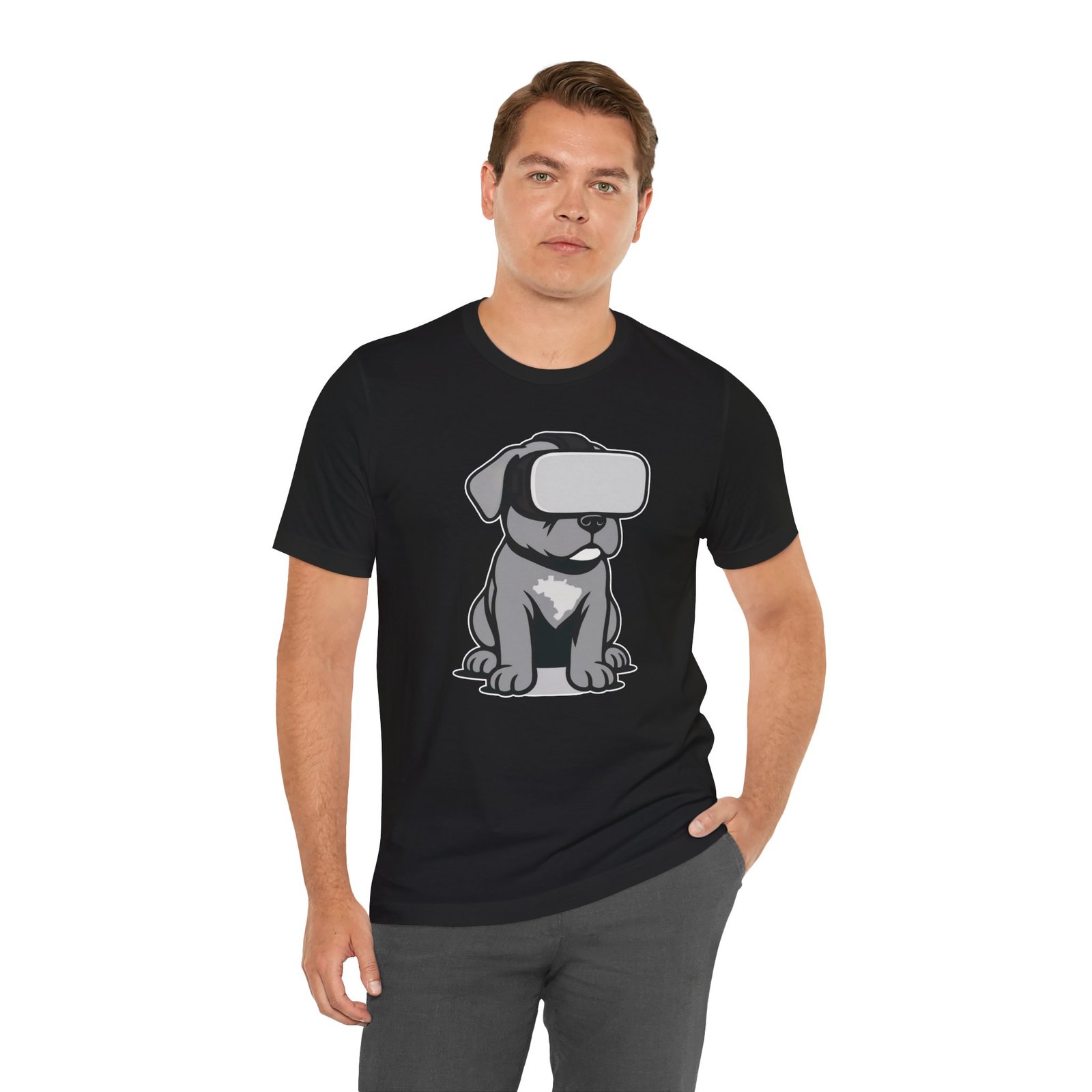 Puppy in VR Unisex Tee - Image 6