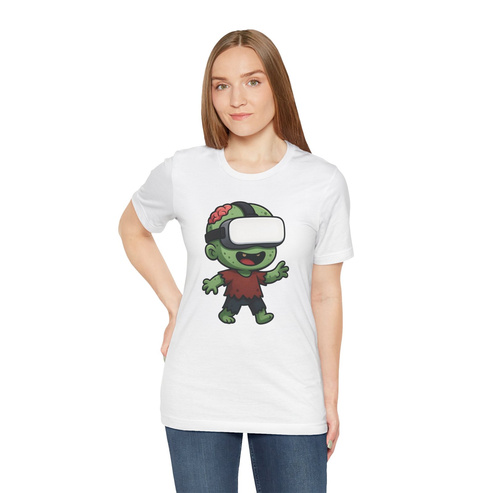 Cute Zombie Playing VR T-Shirt - Image 3