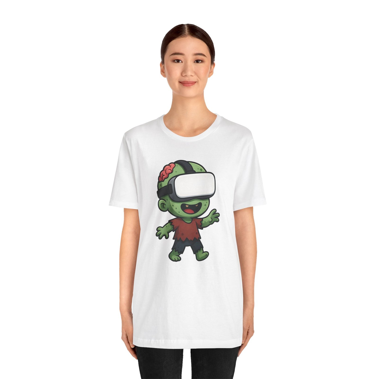 Cute Zombie Playing VR T-Shirt - Image 2
