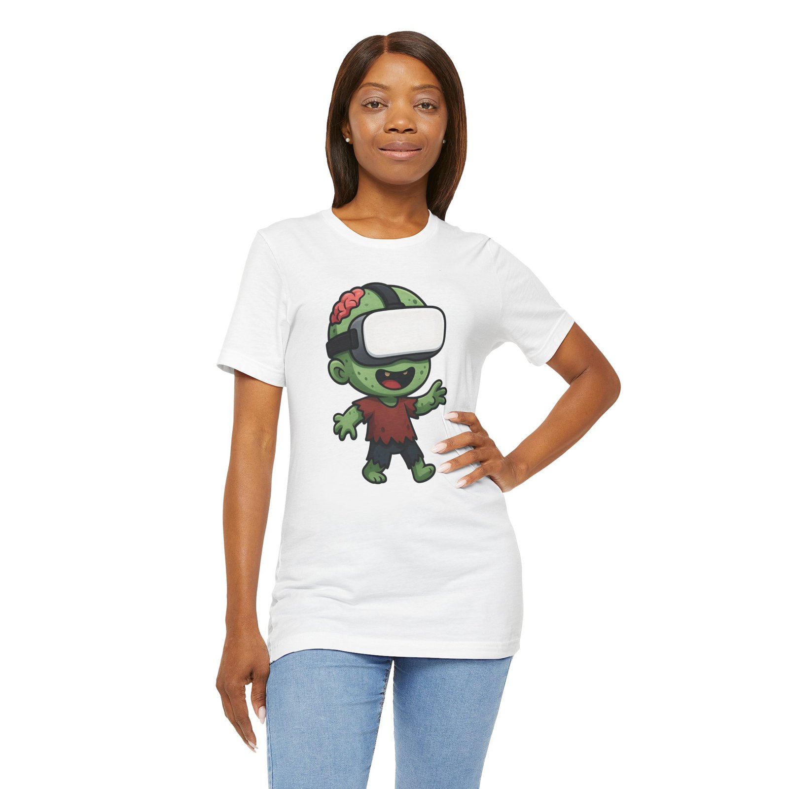 Cute Zombie Playing VR T-Shirt - Image 6