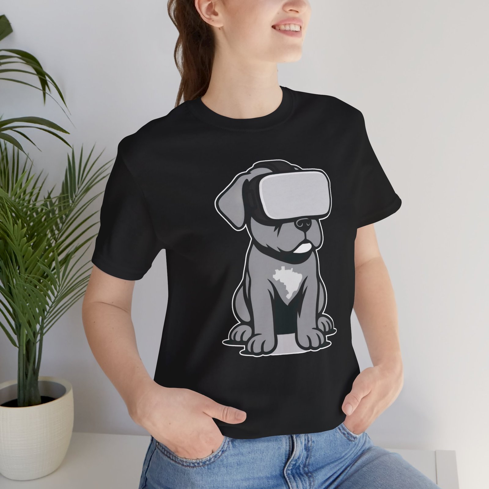 Puppy in VR Unisex Tee - Image 8