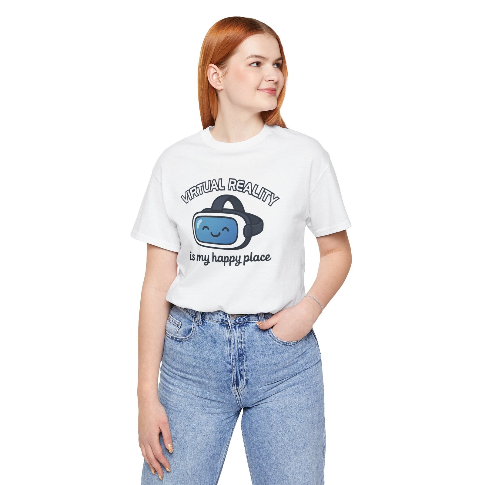 Virtual Reality Is My Happy Place Unisex Tee - Image 5