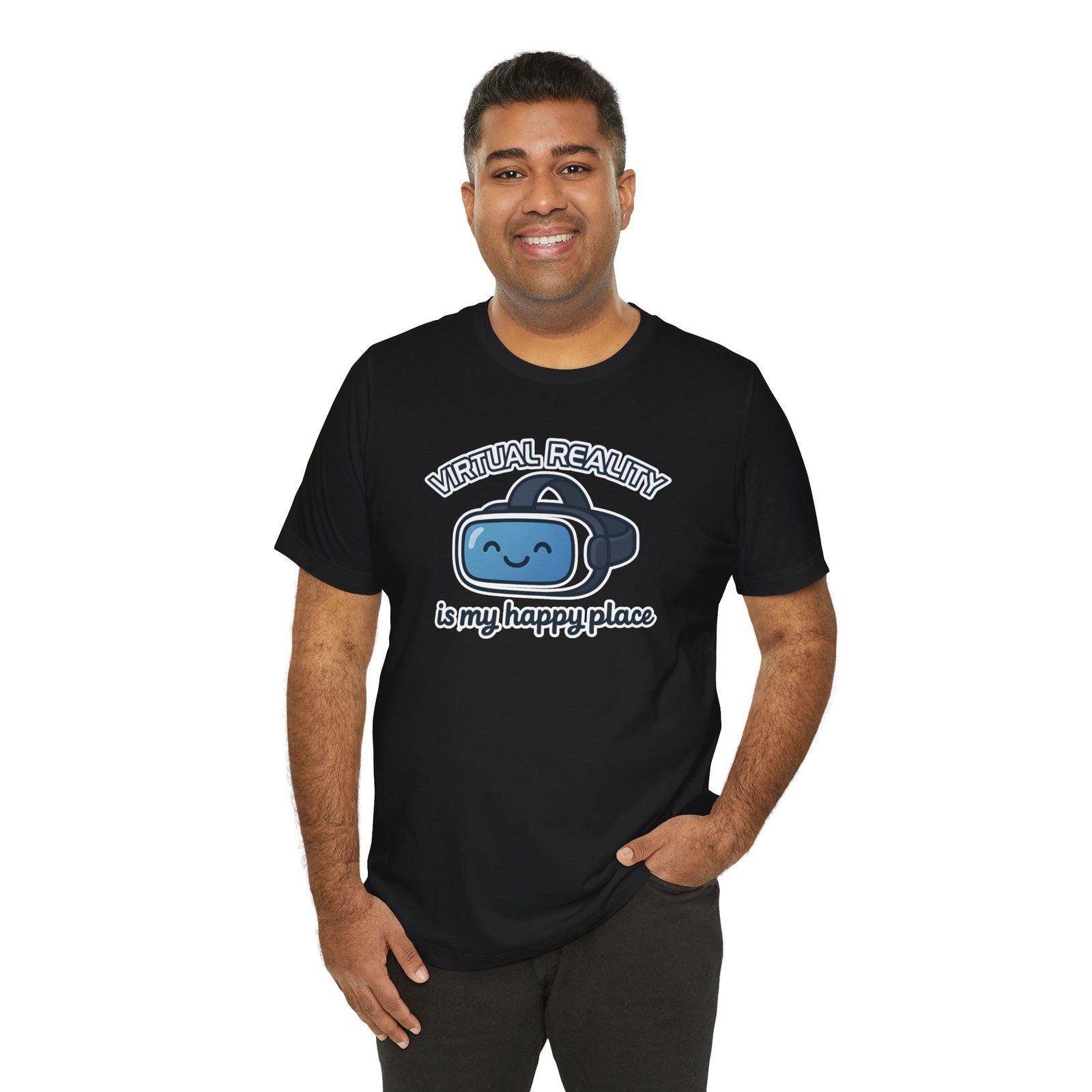 Virtual Reality Is My Happy Place Unisex Tee - Image 10